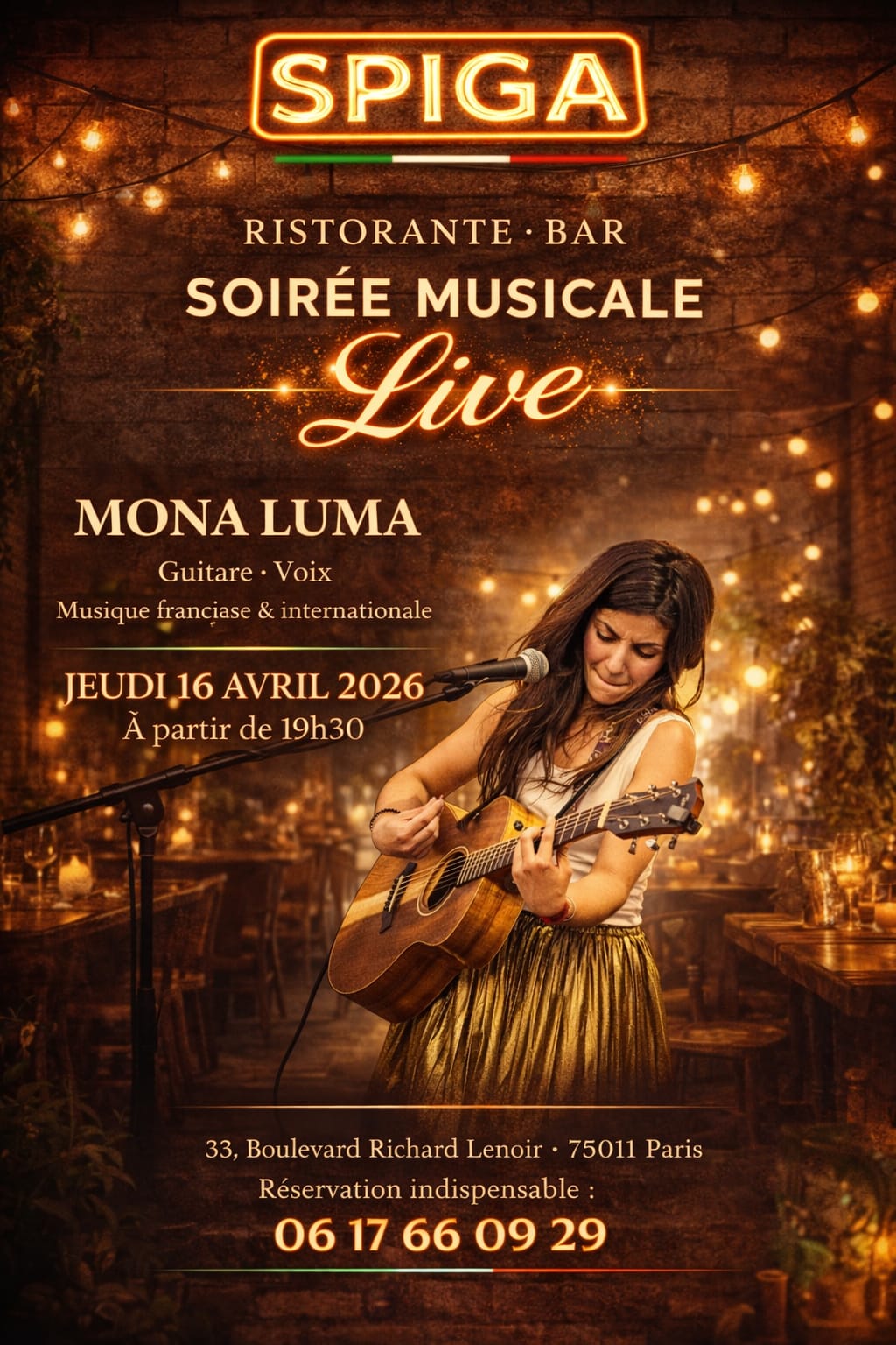 Restaurant Bar Bastille Italien Sardes SPIGA